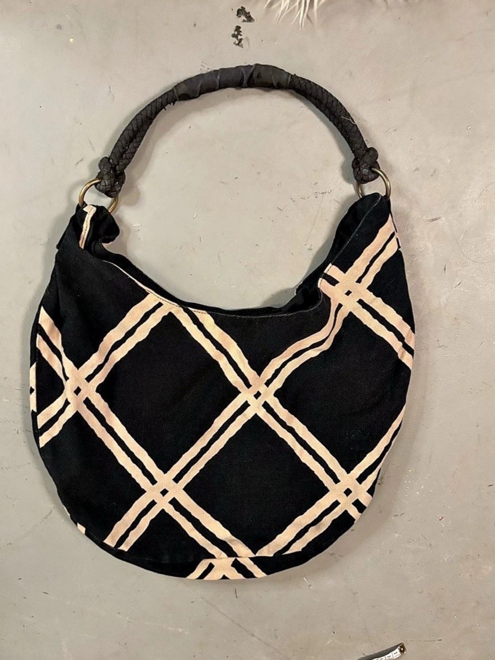 Old Navy Geometric Shoulder Bag in Black & Cream
